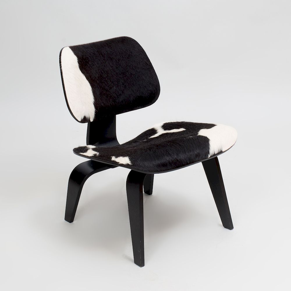 Appraisal: Charles and Ray Eames Calf Skin and Ebonized Lounge Chair