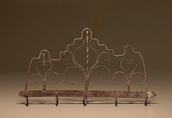 Appraisal: WROUGHT IRON POT RACK Continental or American late th century