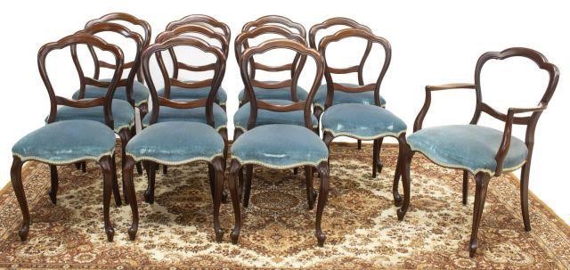 Appraisal: lot of French mahogany balloon-back dining chairs early th c