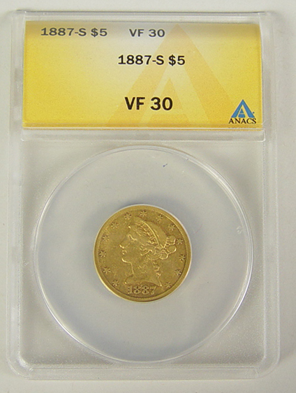 Appraisal: Liberty Gold Coin ANACS certified and graded VF