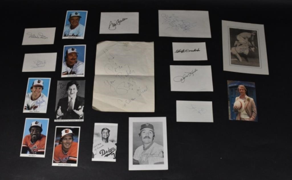 Appraisal: Lot of baseball other autographs Including Big Bird from Sesame