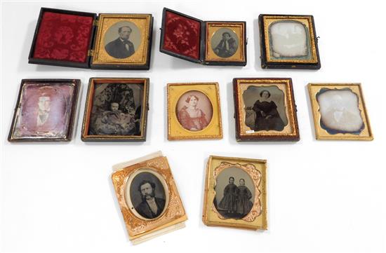 Appraisal: Daguerreotypes and early photographs ten pieces four daguerreotypes all with