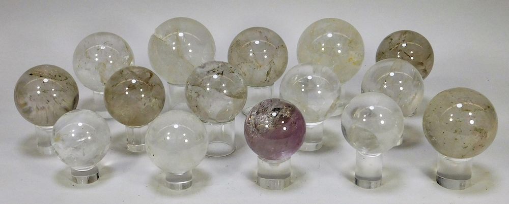 Appraisal: Group of Rock Crystal Polished Spheres Group of Rock Crystal