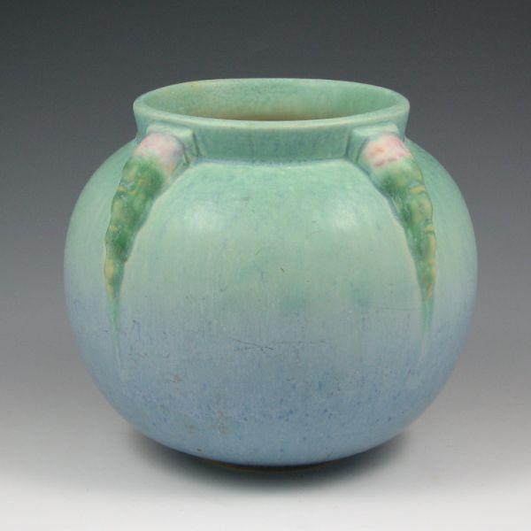 Appraisal: Roseville Topeo - rose bowl in matte turquoise and blue