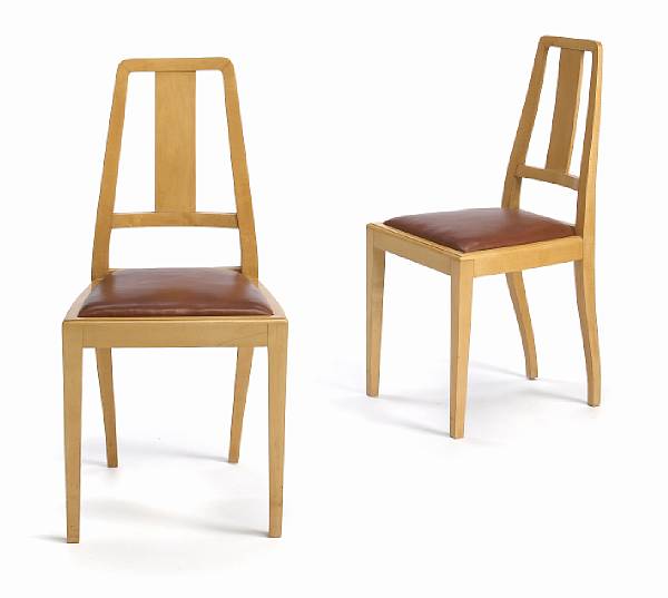 Appraisal: A pair of Max Schmidt maple side chairs manufactured by