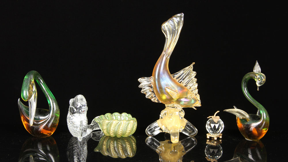 Appraisal: - Decorative Glass Pieces Lot of six decorative glass pieces