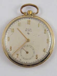 Appraisal: A gold plated Elgin Delux dress pocket watch