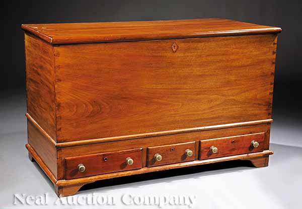 Appraisal: An American Federal Walnut Blanket Chest hinged lid dovetailed sides