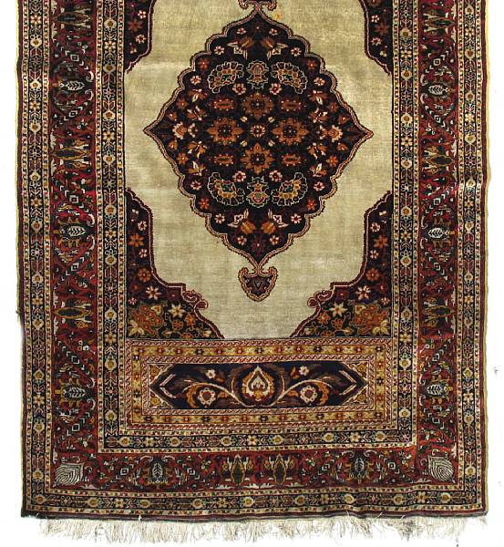 Appraisal: A silk Arbadil carpet size approximately ft in x ft