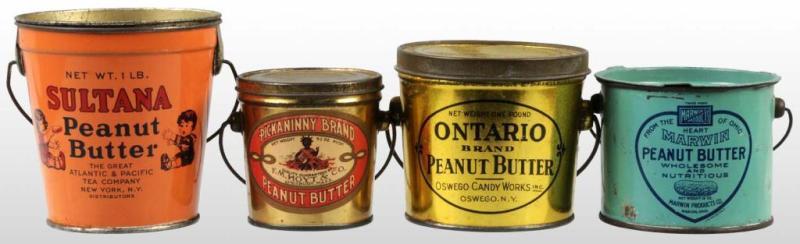 Appraisal: Lot of Peanut Butter Pails Description Includes one for Pickaninny