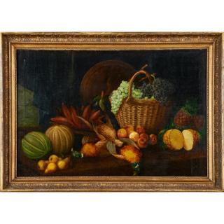 Appraisal: STYLE OF AUGUST LAUX American Untitled still life with game