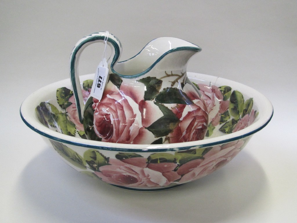 Appraisal: Wemyss cabbage rose decorated wash bowl and ever def