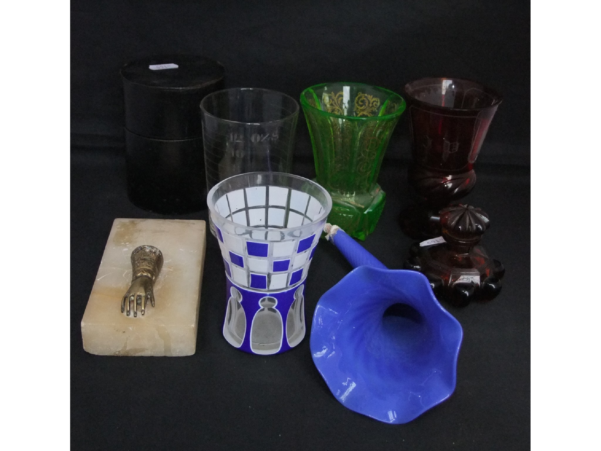 Appraisal: Decorative glasswares to include a th century slice cameo cut