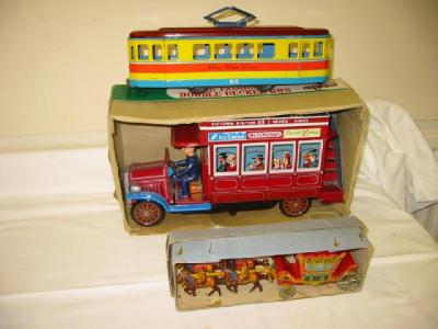 Appraisal: A TM Japanese old fashioned Double Decker Bus battery powered