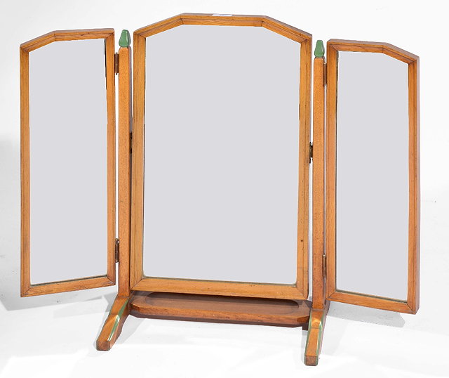 Appraisal: Ash three way dressing table mirrorpurchased from Whytock Reid Edinburgh