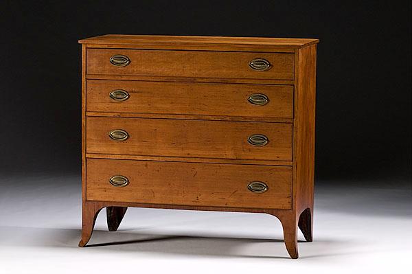 Appraisal: CHERRY HEPPLEWHITE CHEST OF DRAWERS Mid-Atlantic states ca - in