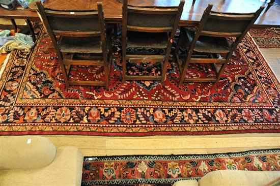 Appraisal: A REFECTORY-STYLE TABLE WITH PARQUETRY TOP ON A GOTHIC STYLE