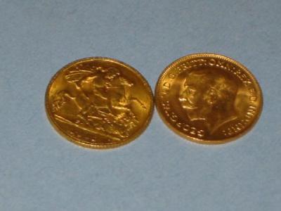 Appraisal: TWO GOLD HALF SOVEREIGNS dated and