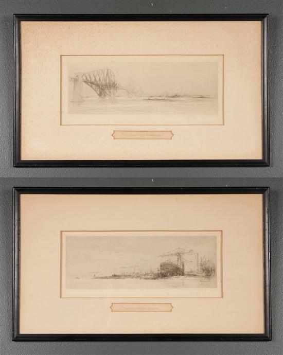 Appraisal: William Wolcot British - ''The River Clyde Glasgow'' and ''The