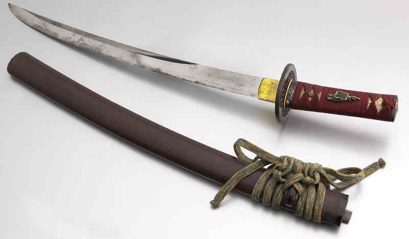 Appraisal: Japanese Wakizashi sword signed ''Dewa Daijo Kunicmichi'' the original blade