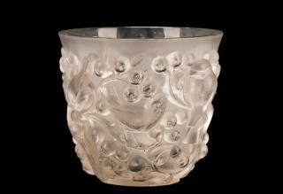 Appraisal: Rene Lalique Clear Frosted Glass Avallon Vase Rene Lalique French