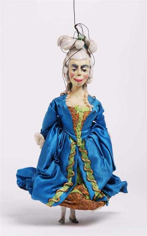 Appraisal: MARIONETTE Schweiz St Gallen um Gipsmasse bemalt Figur der Arrogantia