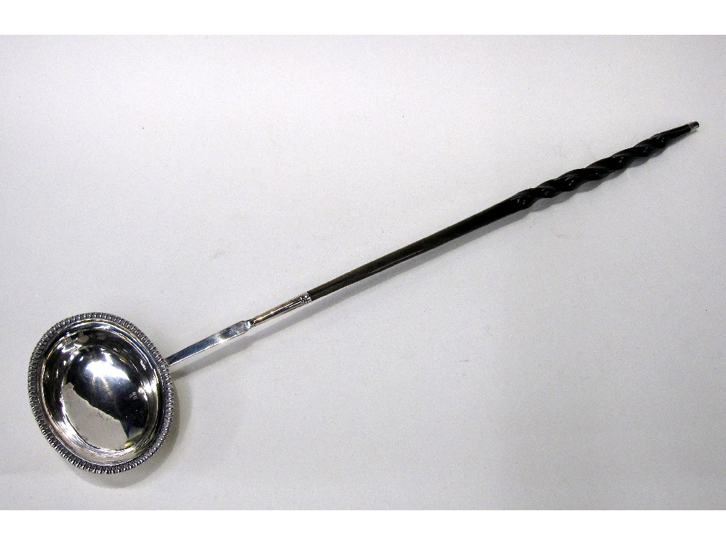 Appraisal: Unmarked silver bowled toddy ladle