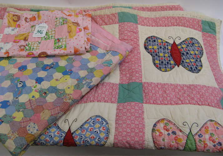 Appraisal: A GROUP OF CHILDS QUILTS One is a 's handmade