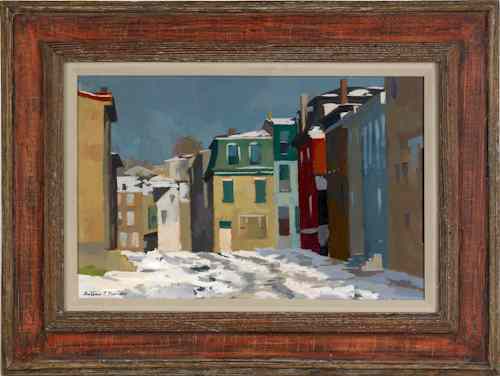 Appraisal: Antonio Pietro Martino American - oil on board winter street