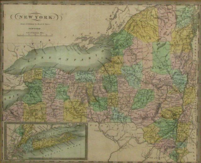 Appraisal: Antique map of New York drawn and published by David