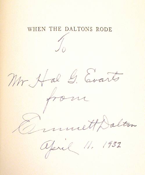 Appraisal: DALTON EMMETT - When the Daltons Rode Garden City and