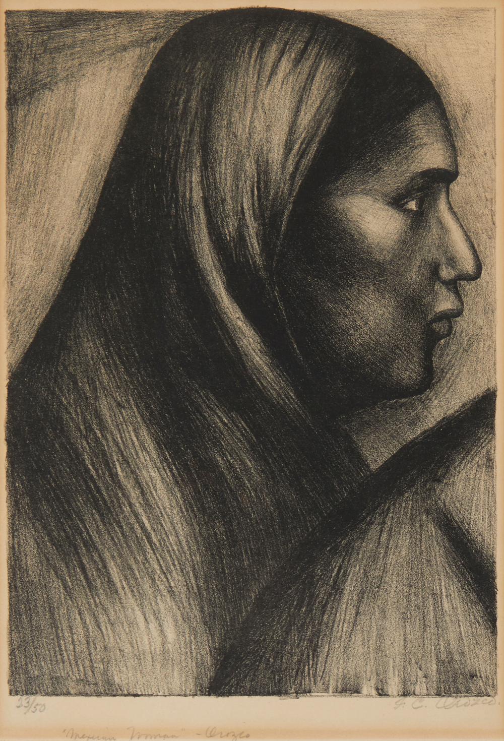 Appraisal: Jose Clement Orozco - Cabeza de Mujer Woman's Head Lithograph