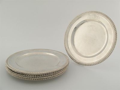 Appraisal: A matched set of eight George II III circular dinner