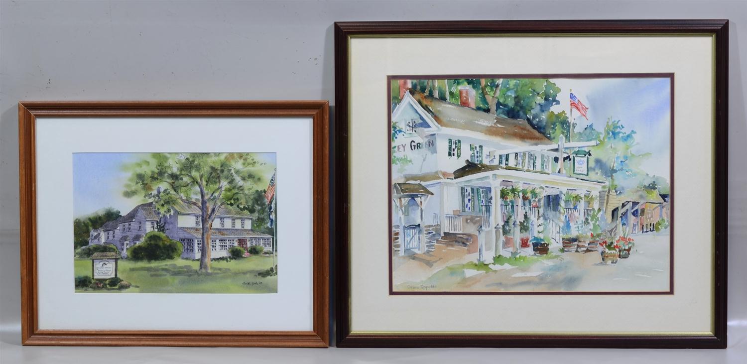 Appraisal: Pennsylvania Watercolors Diane Ippoldo American th Century Restaurant Porch signed