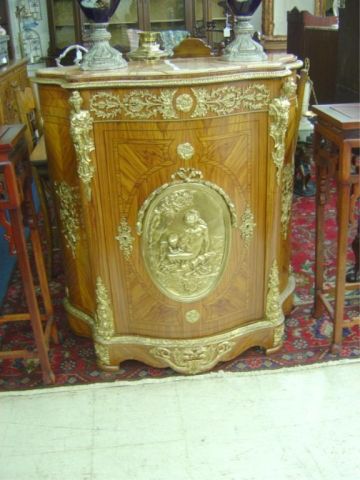 Appraisal: INLAID MARBLE TOP CREDENZA W BRONZE ORMALU