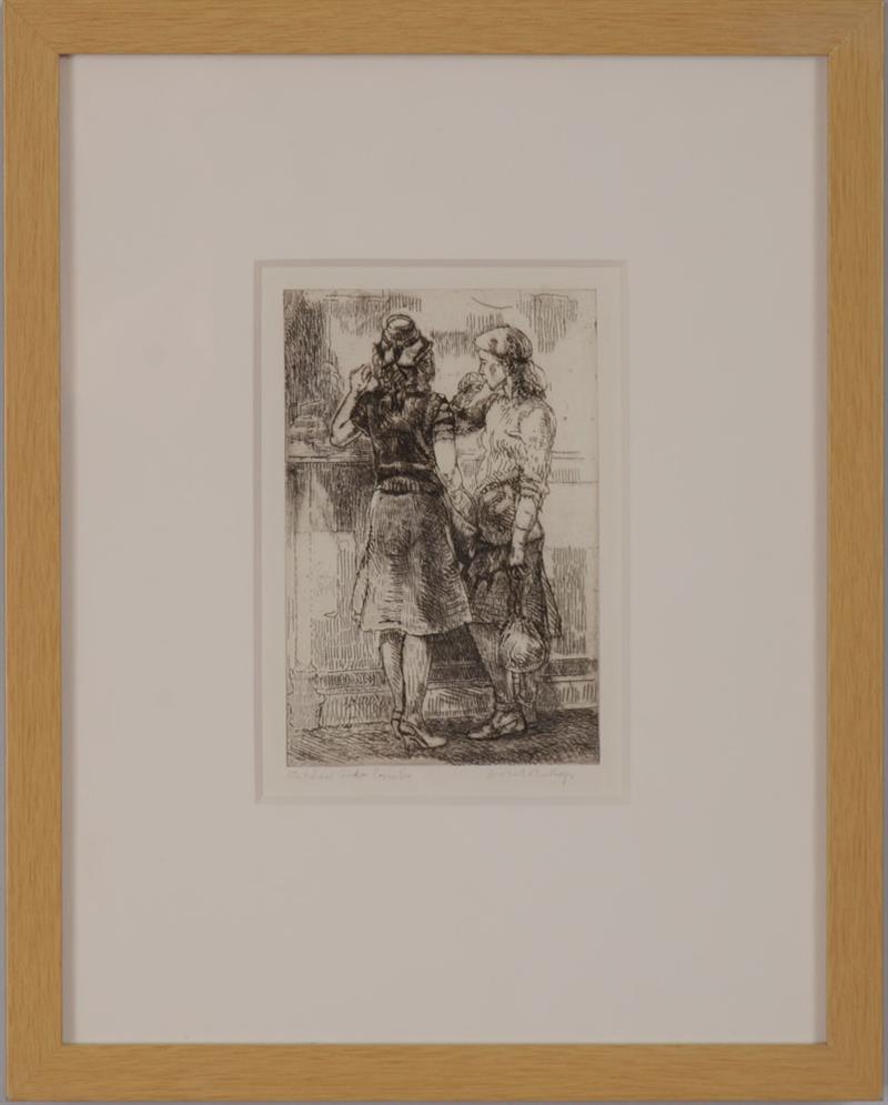 Appraisal: Isabel Bishop - Outdoor Soda Fountain Etching on wove paper