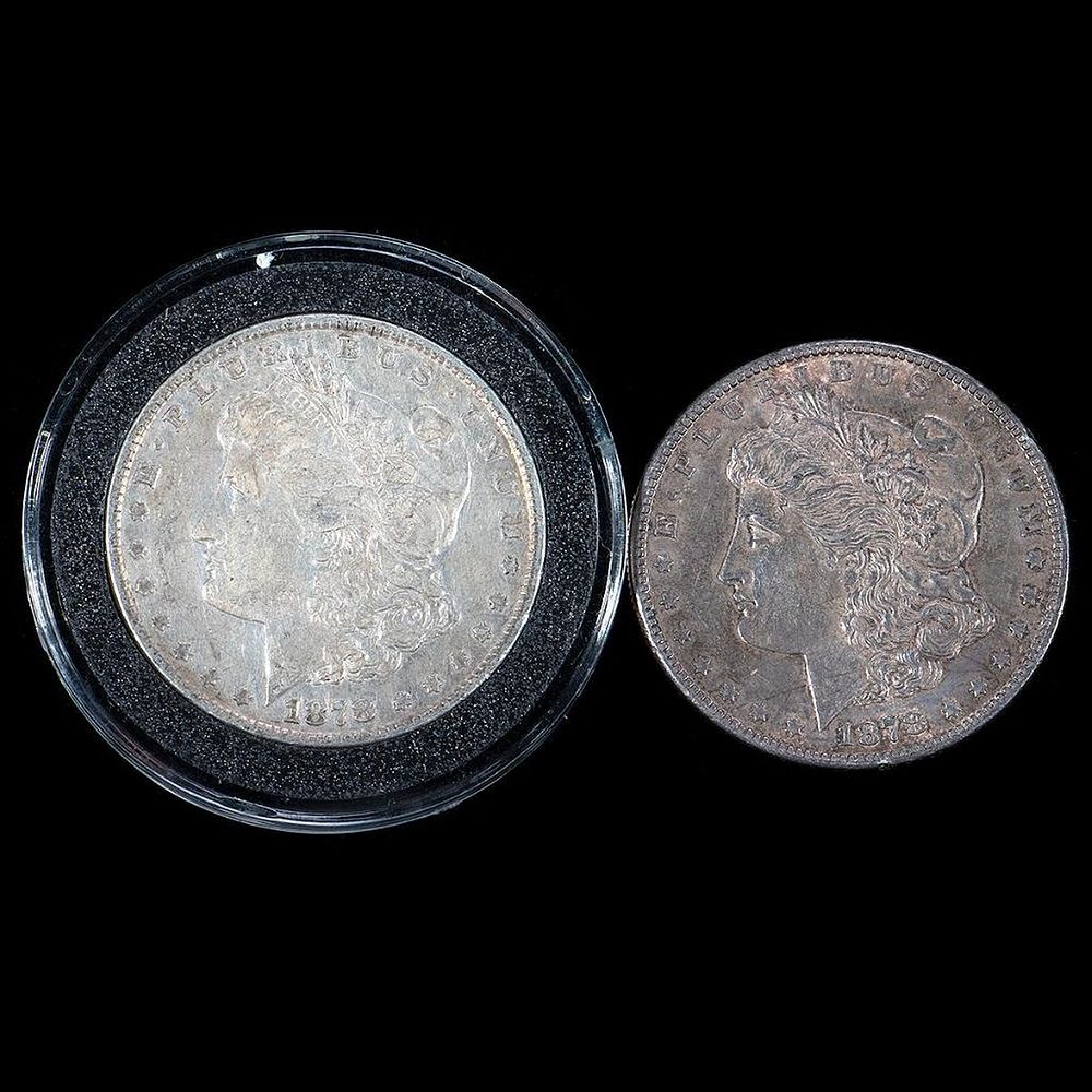 Appraisal: Two Morgan Silver Dollar Coins Two Morgan Silver Dollar Coins