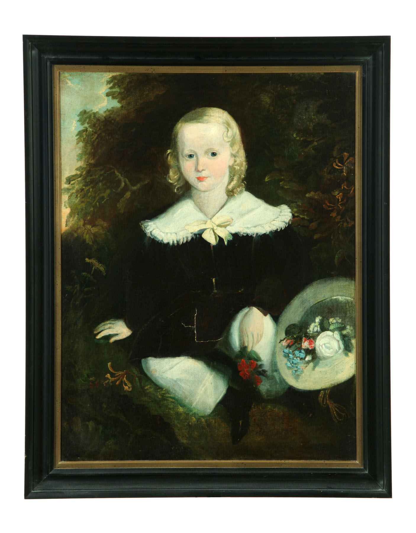 Appraisal: PORTRAIT OF A BOY AMERICAN SCHOOL CA - Oil on