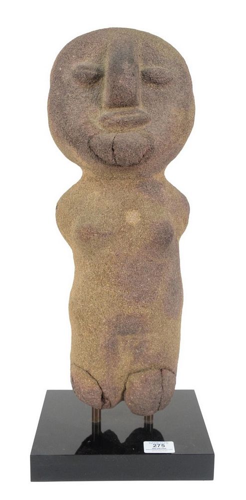 Appraisal: Large Stone Pre-Columbian Standing Figure on black base height inches