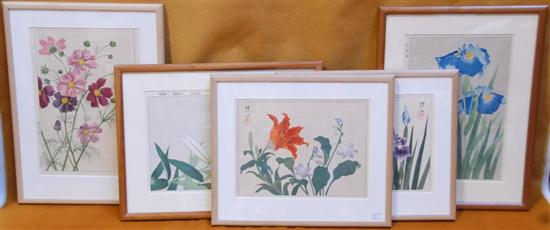 Appraisal: AFTER HOITSU a group of three colored woodblock prints circa