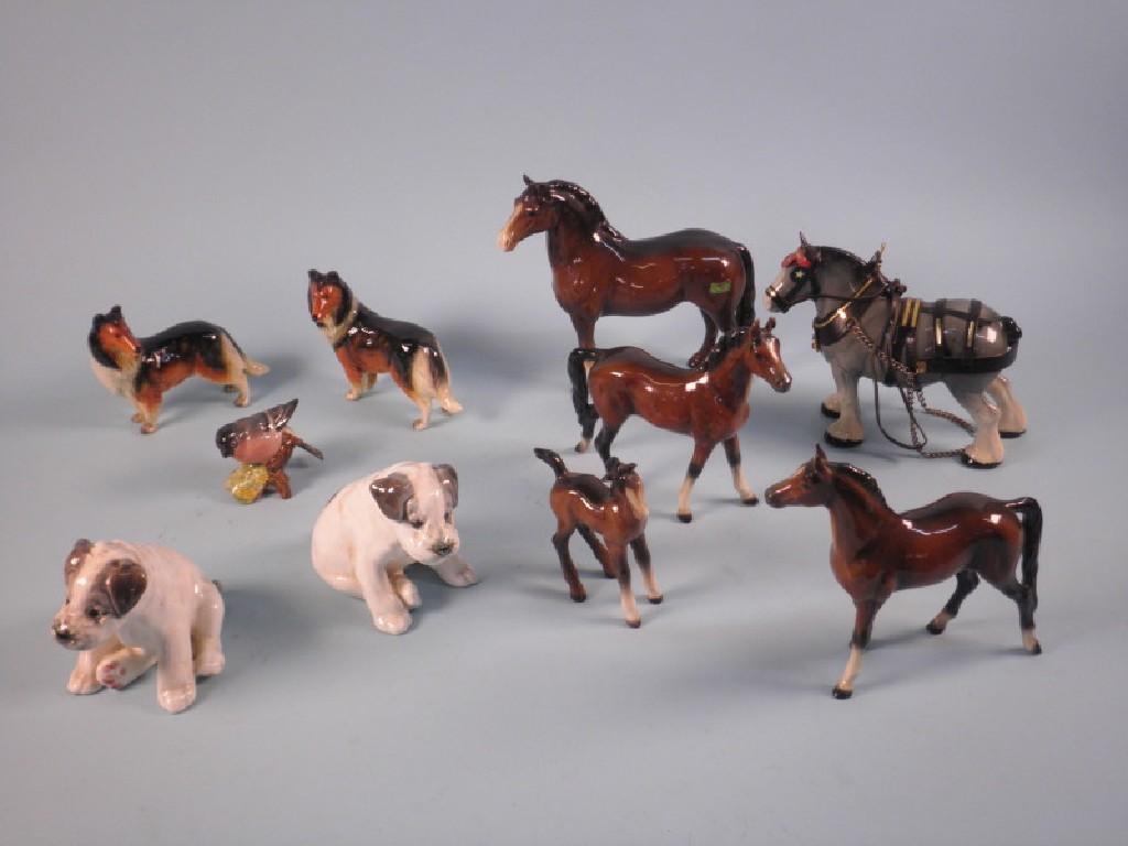 Appraisal: Various German ceramic horses dogs etc