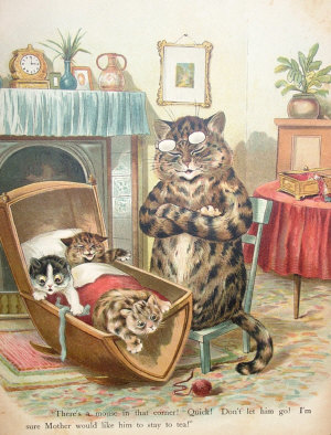 Appraisal: After Louis Wain - - Cats in class chromolithograph x