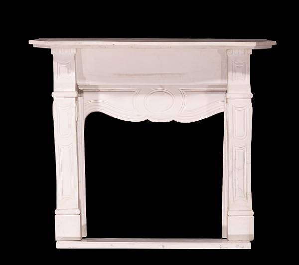 Appraisal: A Louis XV style marble fireplace surround width ft in