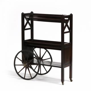 Appraisal: Edwardian Book Cart early th century mahogany three shelves with