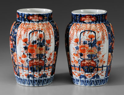 Appraisal: Pair Imari Porcelain Vases Japanese late th early th century