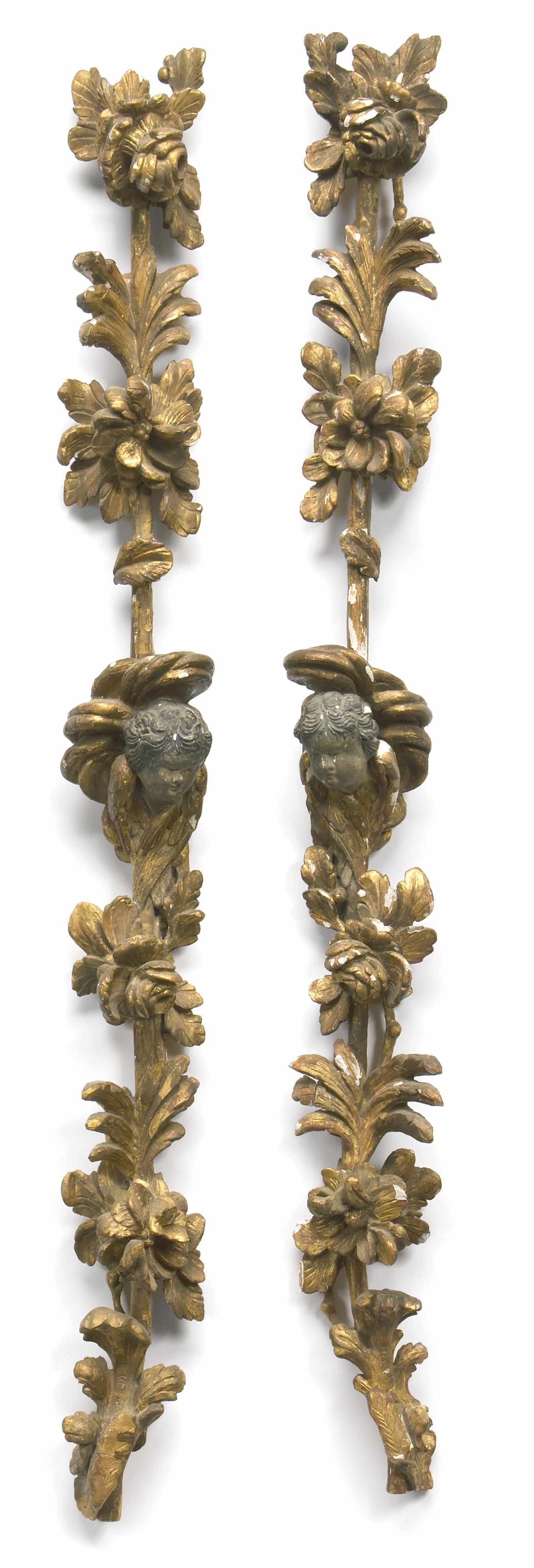 Appraisal: A pair of Italian Baroque style giltwood festoons th century