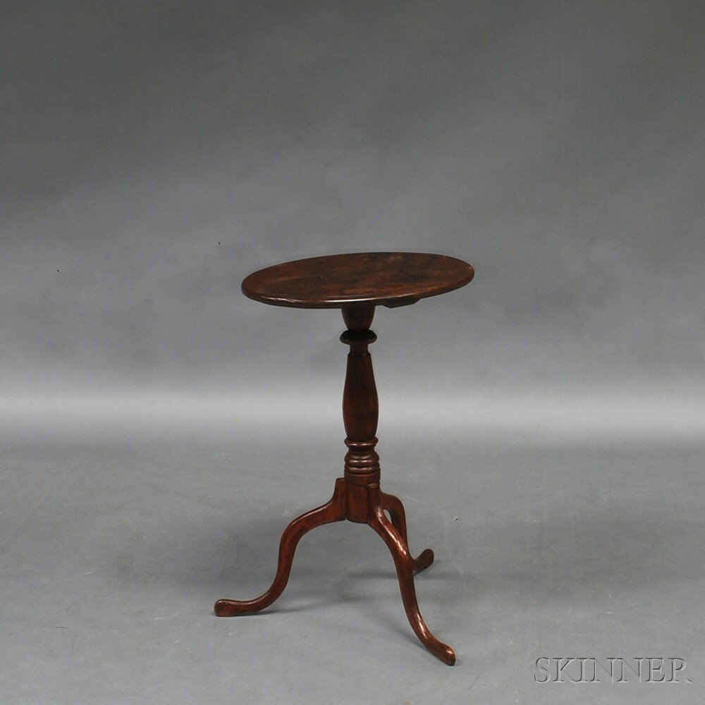 Appraisal: Federal Walnut Candlestand America early th century the oval top