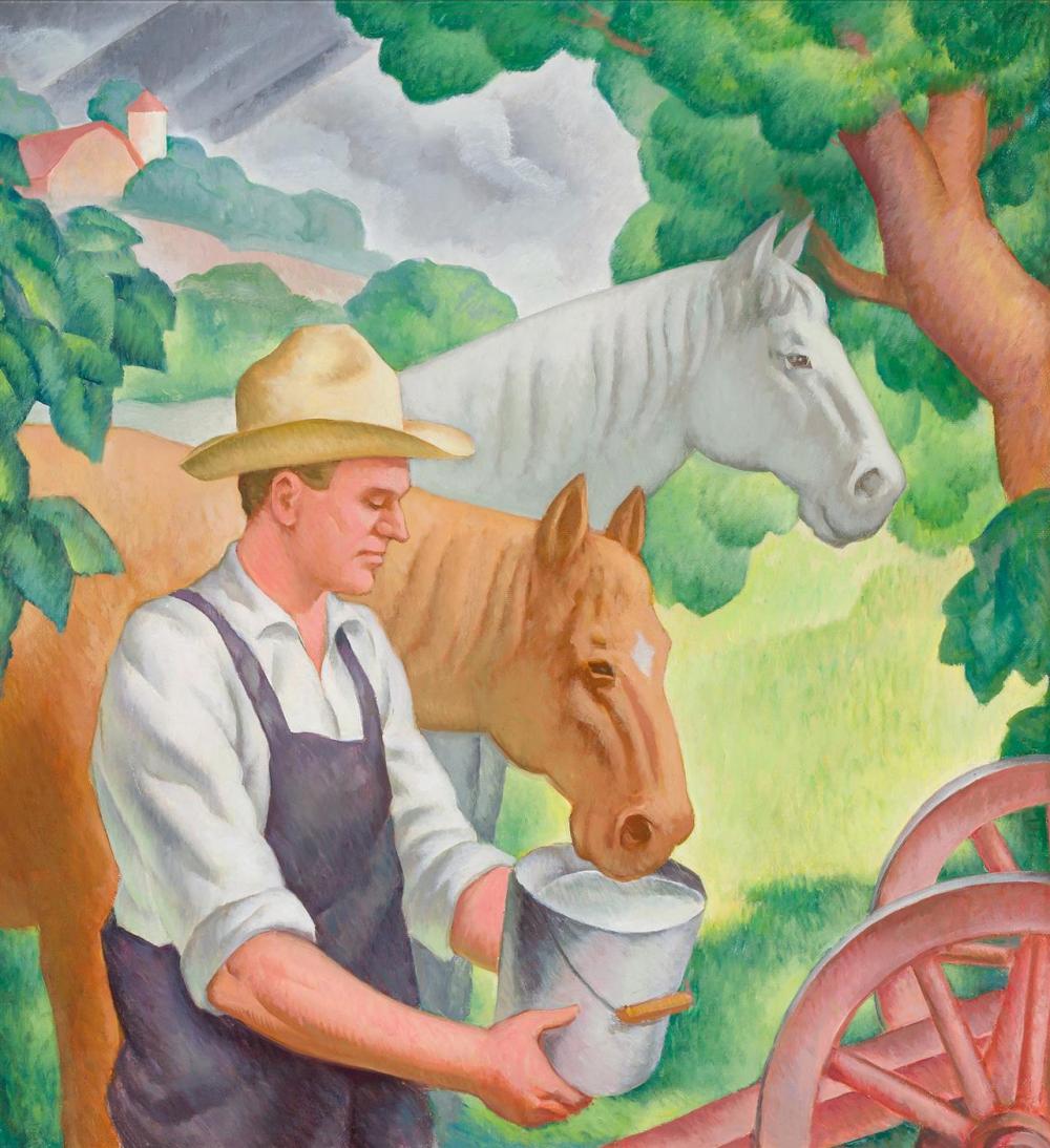 Appraisal: GREGORY ORLOFF American - Watering the Horses c oil on