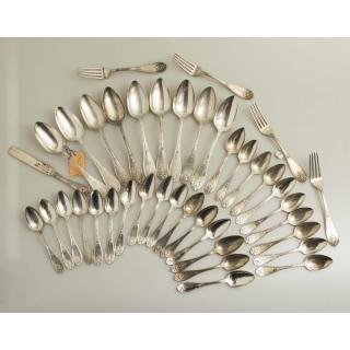 Appraisal: Piece Silver Flatware Eugenie Pattern assembled silver pieces flatware Eugenie