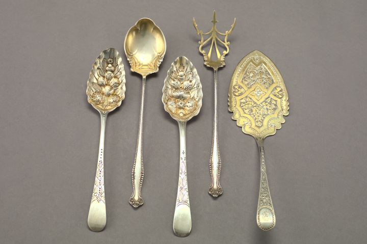 Appraisal: Five-Piece Group of Sterling Silver Serving Pieces consisting of a